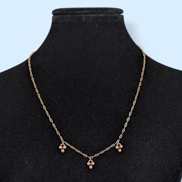 V. Avon Textured Link Dangling Accent Necklace - Picture 1 of 5